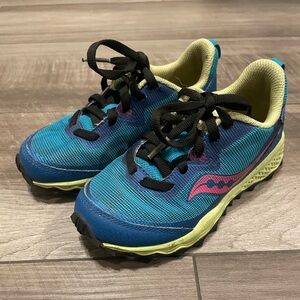 Saucony Kids Blue and Green Running Shoes Size 11